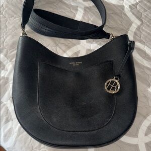 Henri Bendel Black Leather Hobo Bag